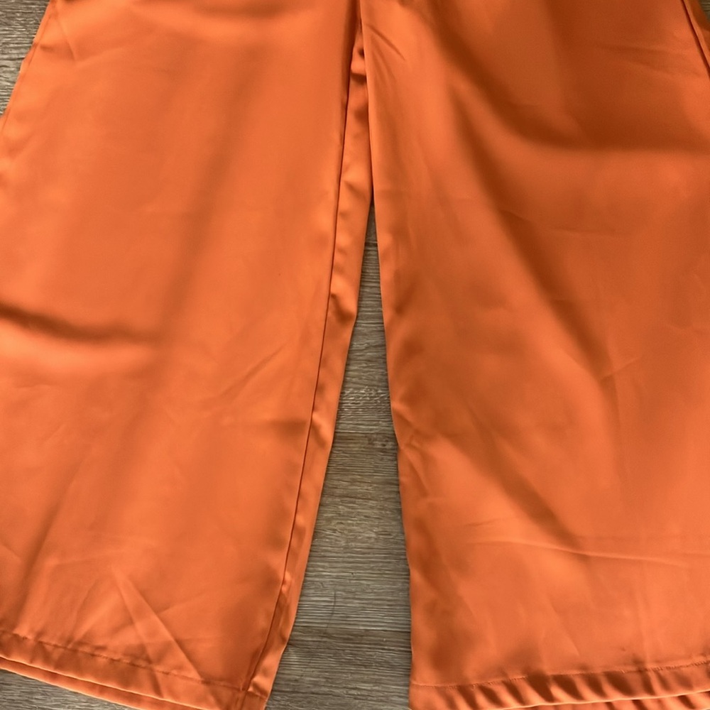 Elegant Orange Jumpsuit with Belted Waist - Picture 7 of 9